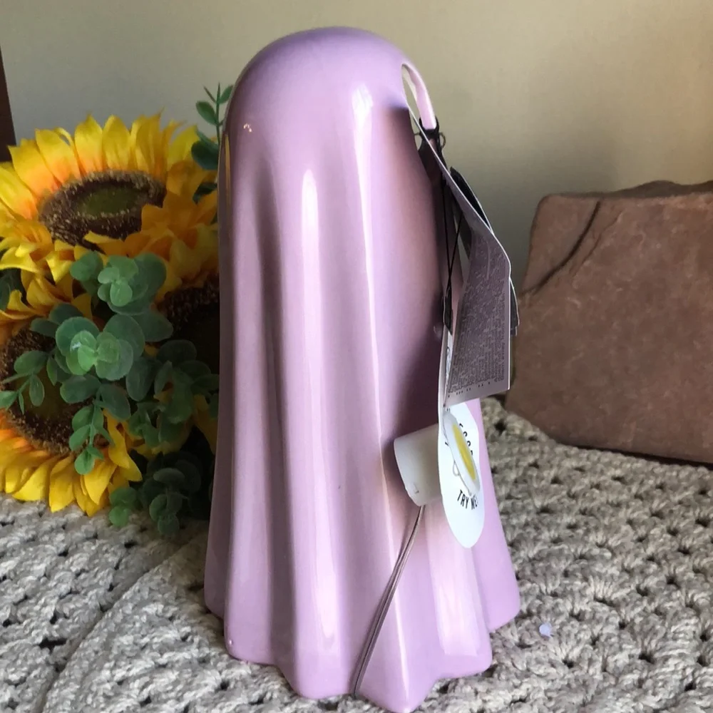 Martha Stewart Ceramic Purple Light Up Halloween Ghost Decor